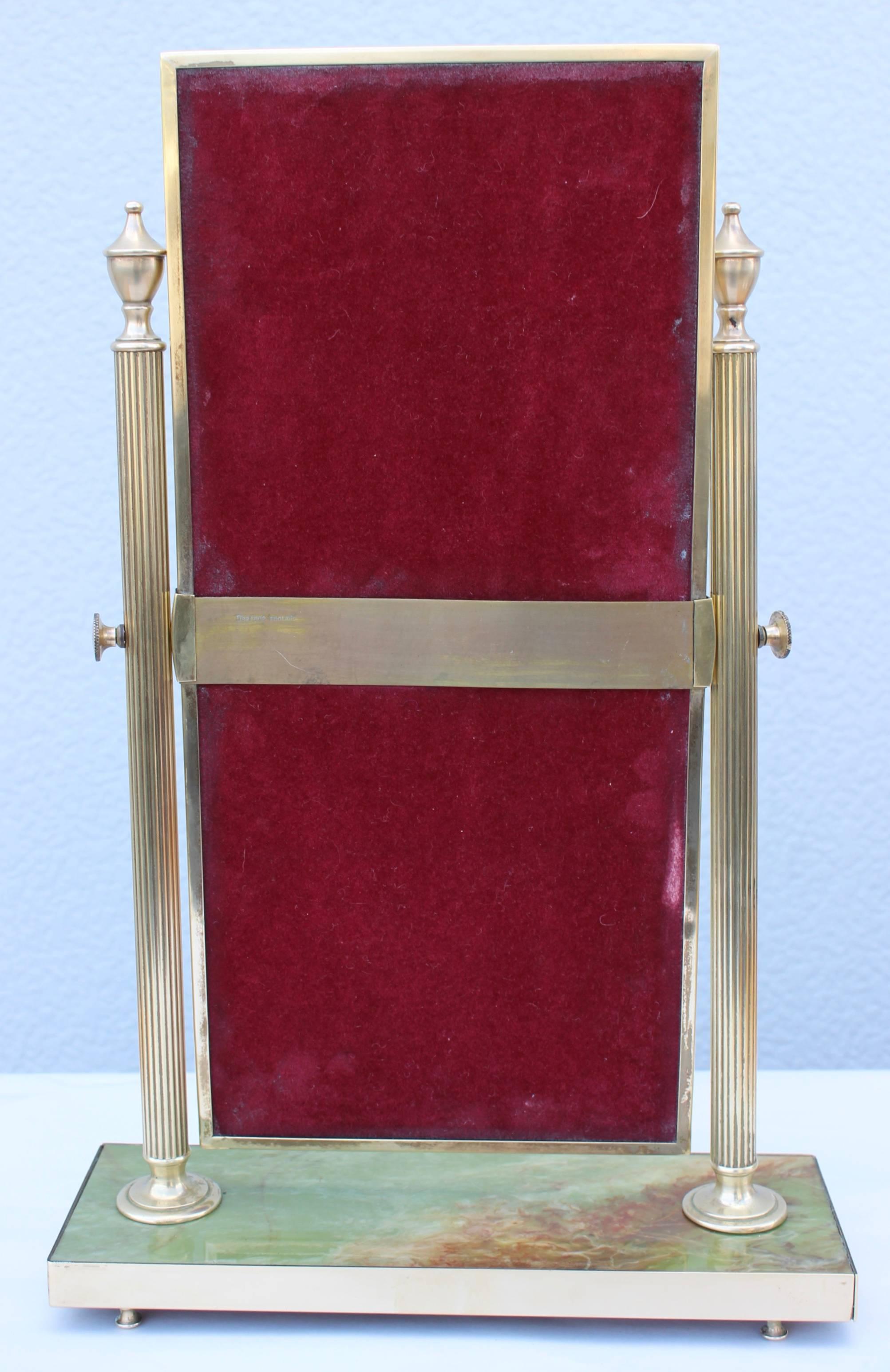 1950s English Brass Vanity Mirror by Peerage In Good Condition In New York, NY
