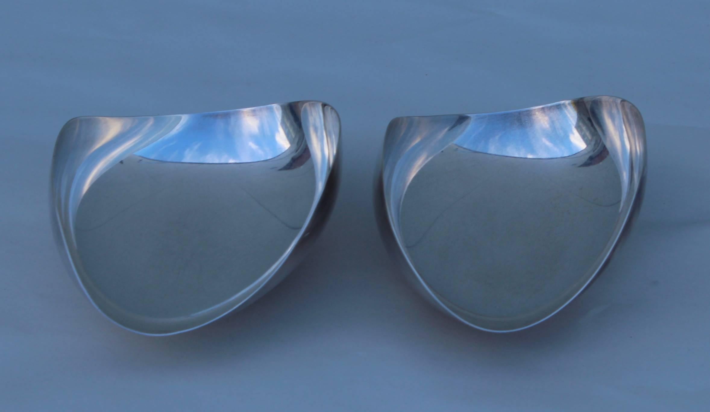 Silver Plate 1950s E. Dragsted Modernist Danish Bowls