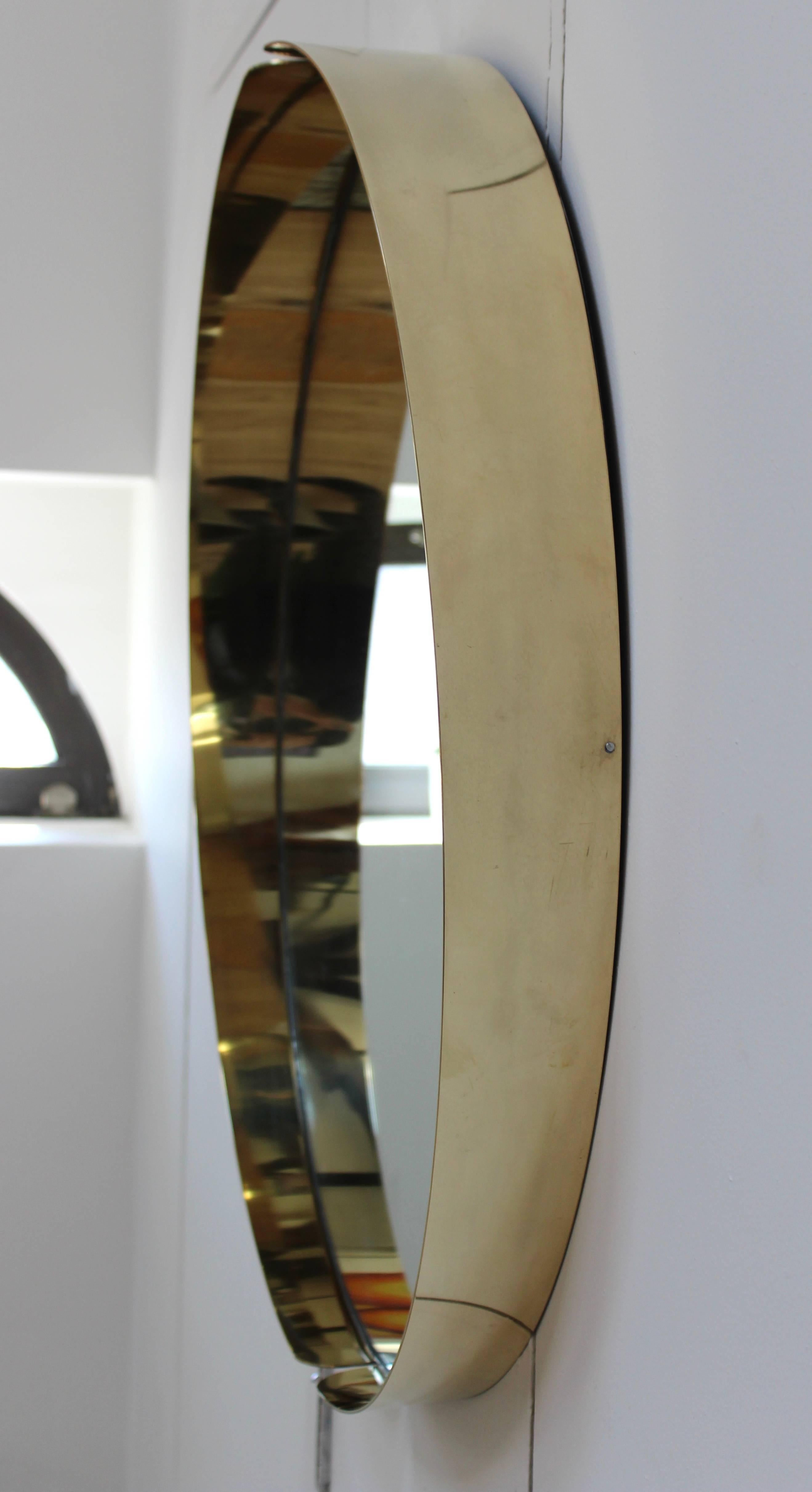 20th Century Mid-Century Modern Italian Brass Mirror