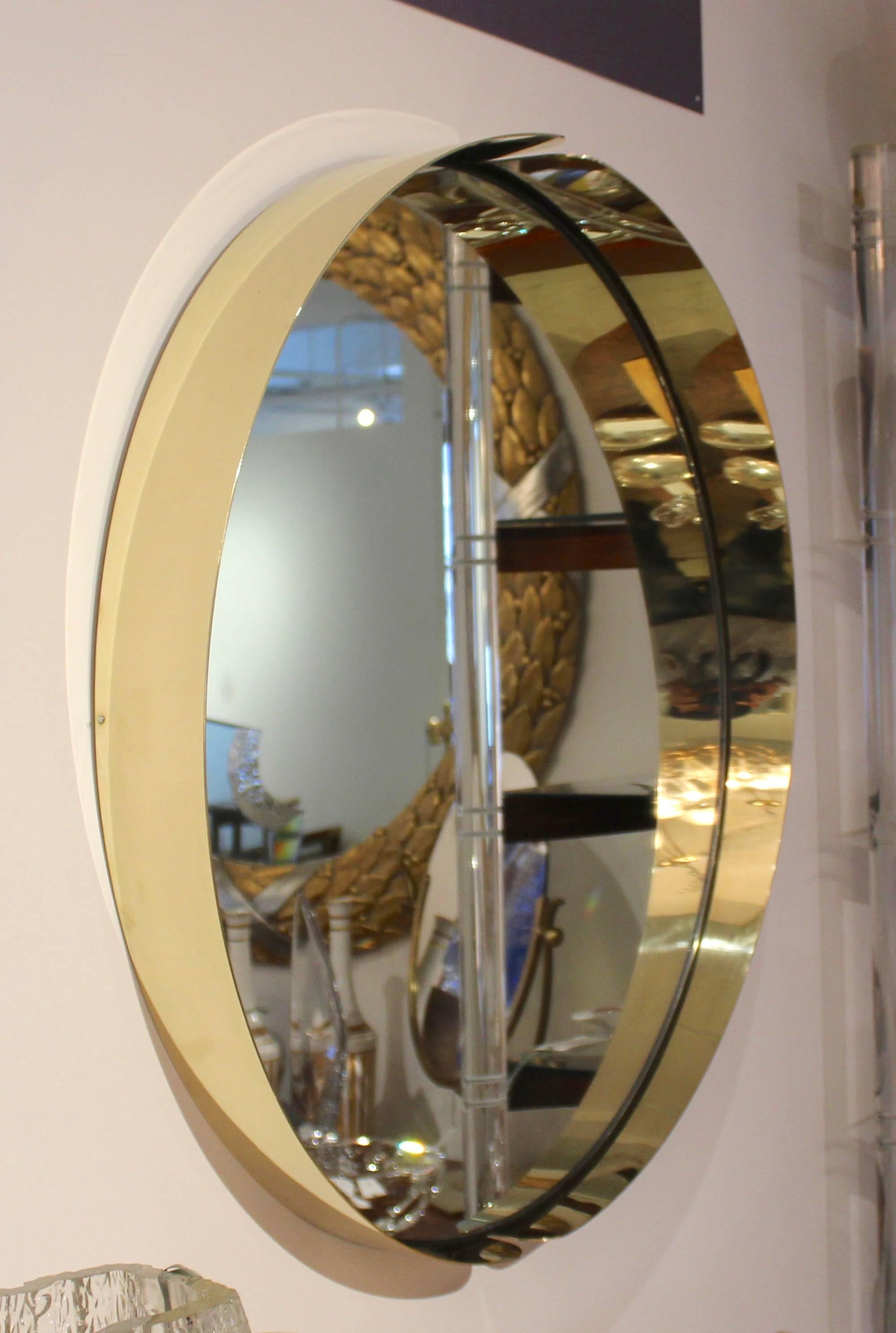 Mid-Century Modern Italian Brass Mirror 1