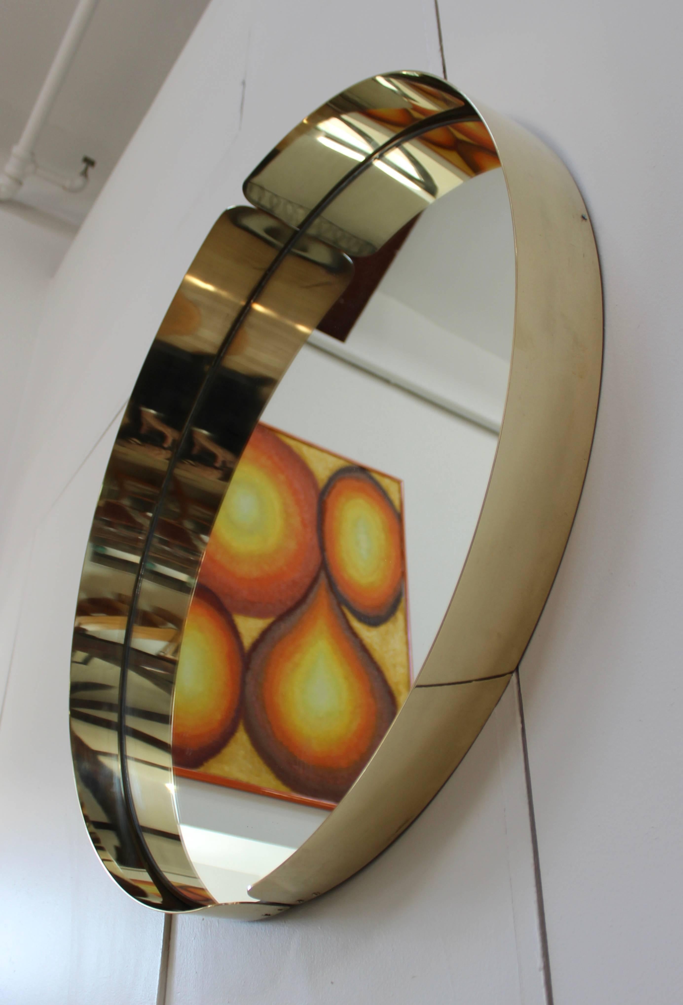 Mid-Century Modern Italian Brass Mirror 4