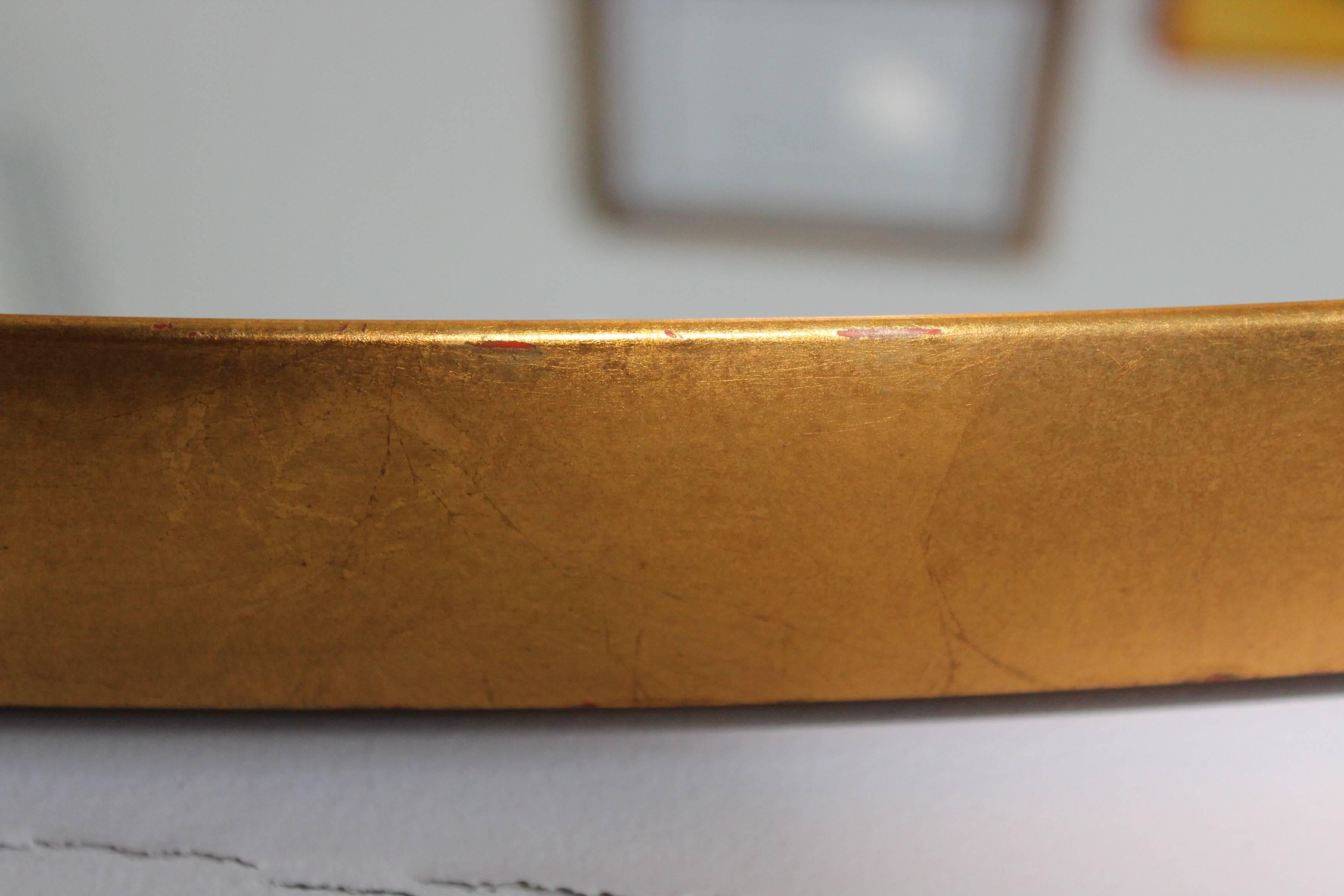 Mid-Century Modern Gold Leaf Oval Mirror 1