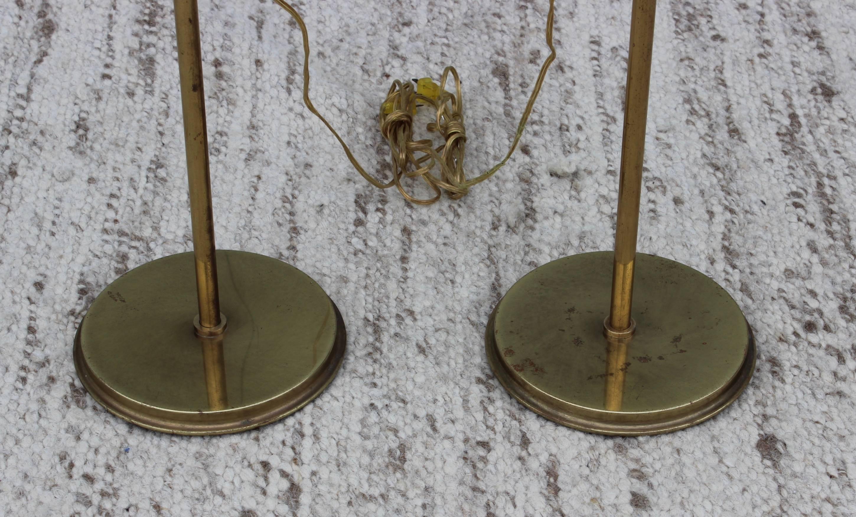 Mid-Century Modern 1970s Frederick Cooper Brass Floor Lamps