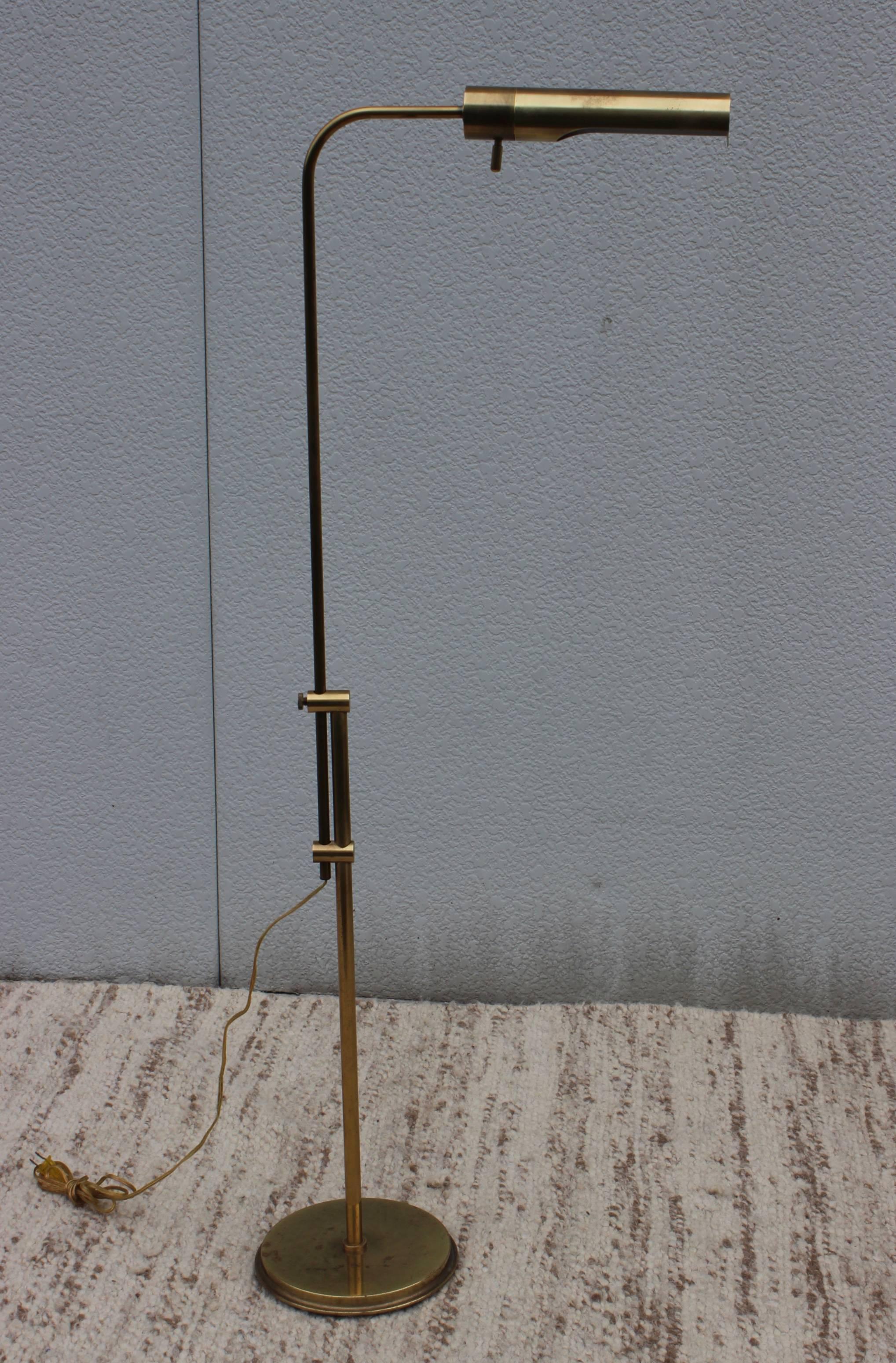 1970s Frederick Cooper Brass Floor Lamps In Good Condition In New York, NY