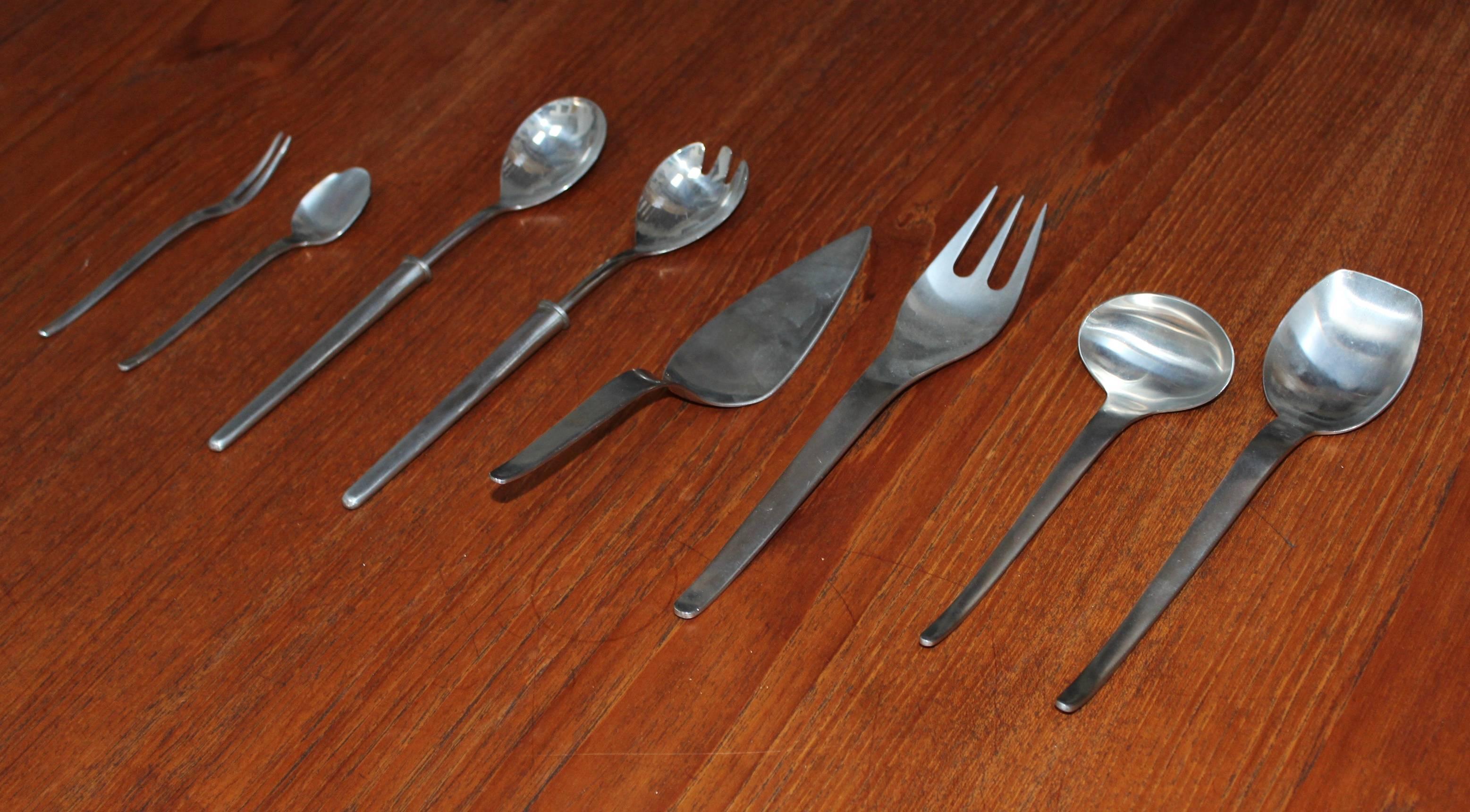 C. Hugo Pott Modernist Flatware, Set for 12 In Good Condition In New York, NY