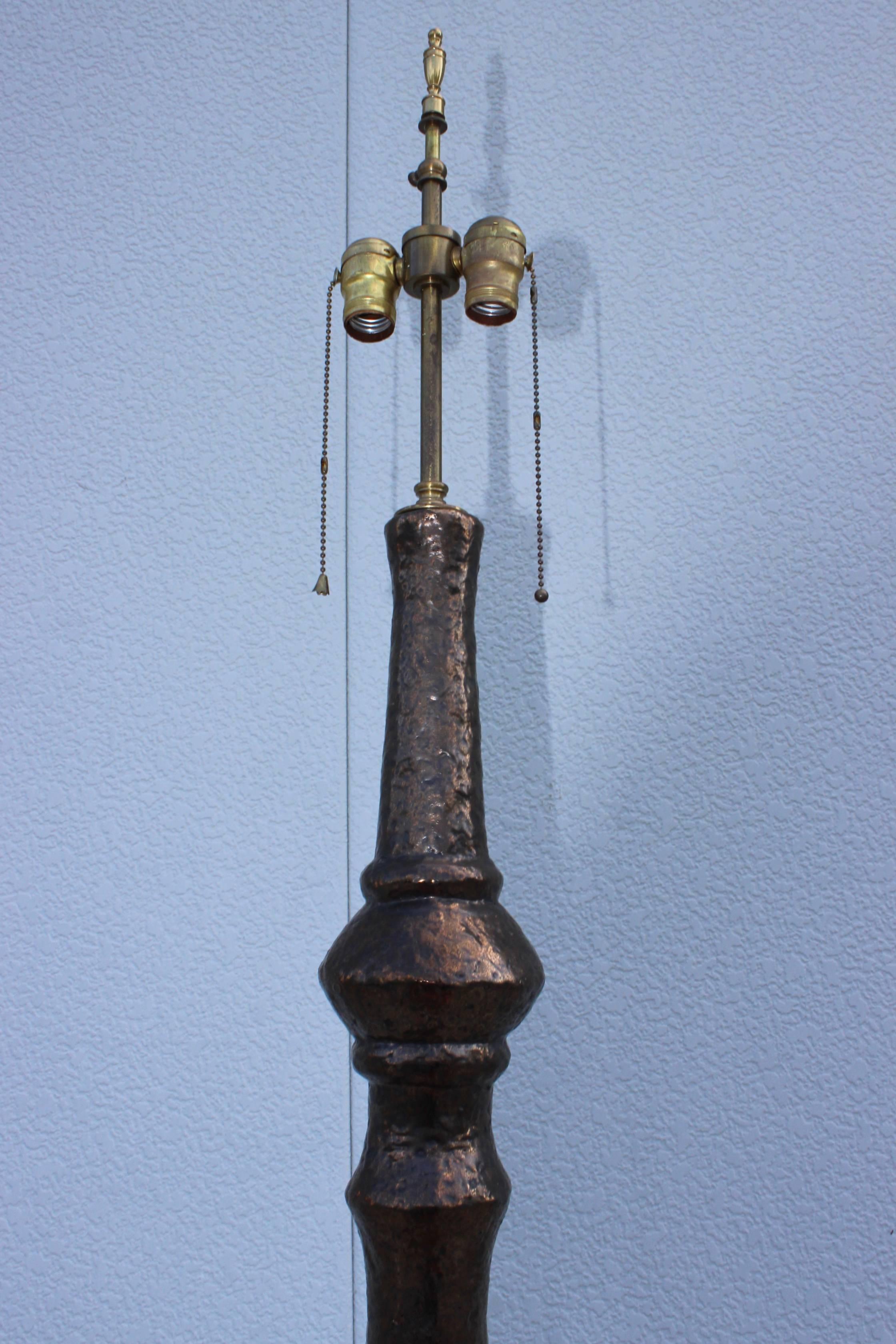 Brass 1960s Italian Ceramic Floor Lamp