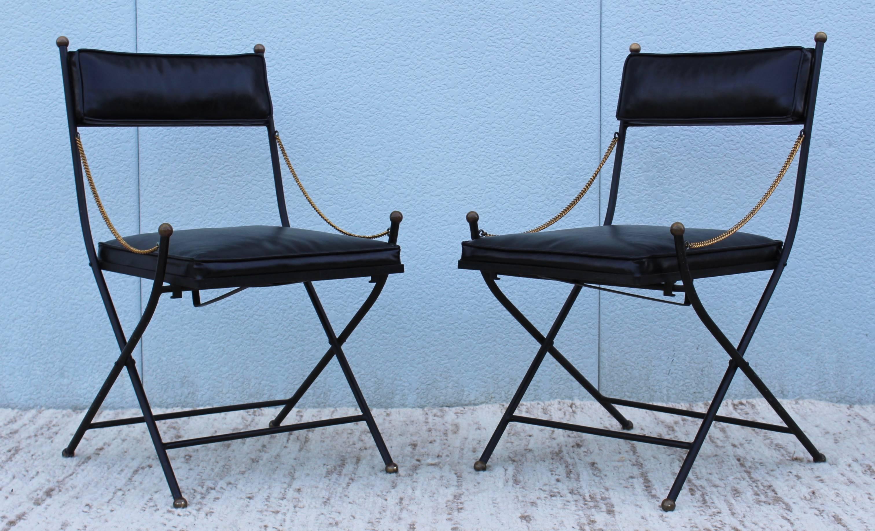 1950s French Iron Folding Chairs In Good Condition In New York, NY