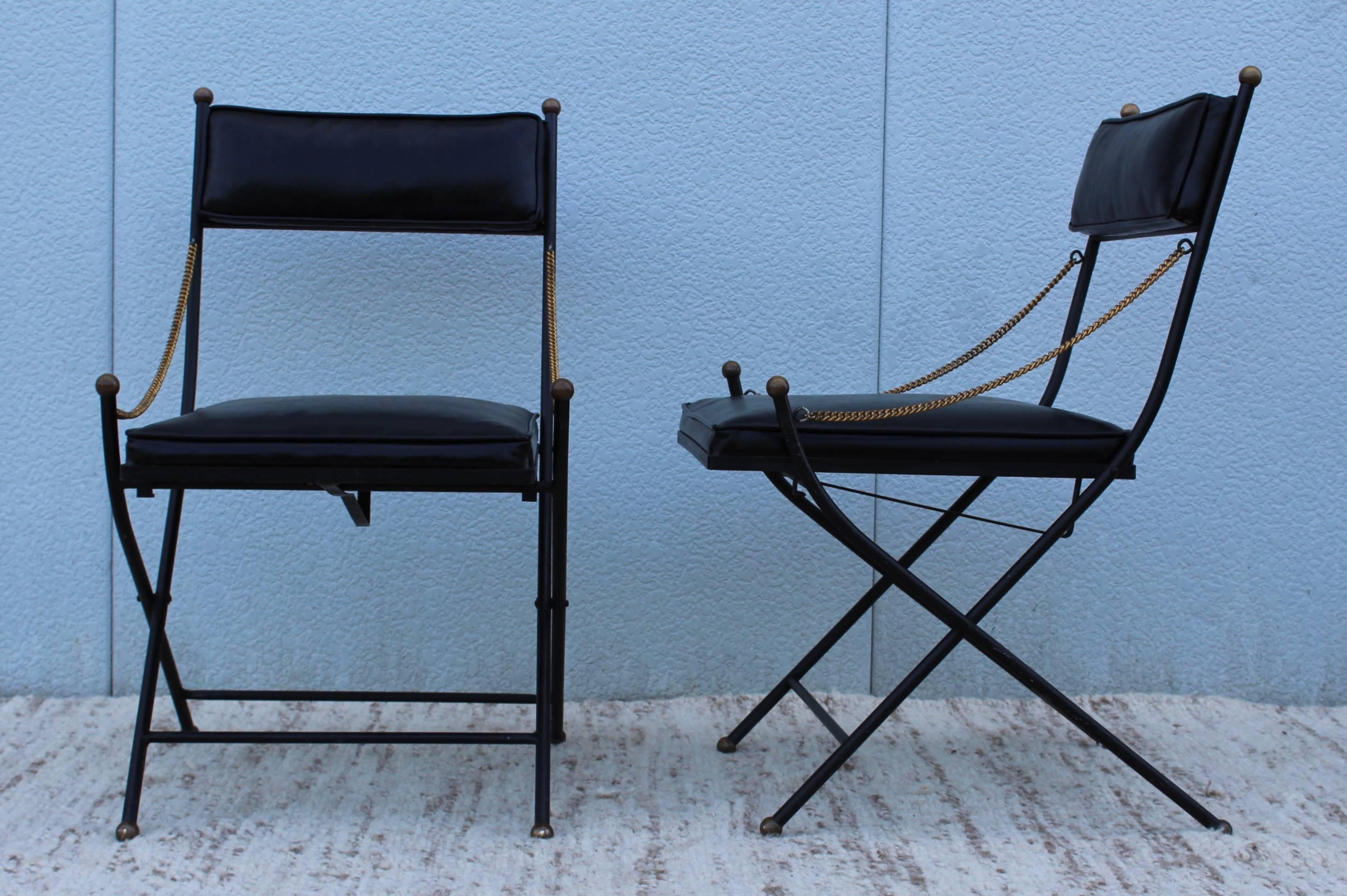 20th Century 1950s French Iron Folding Chairs