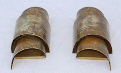 1970s Modern Perforated Brass Sconces