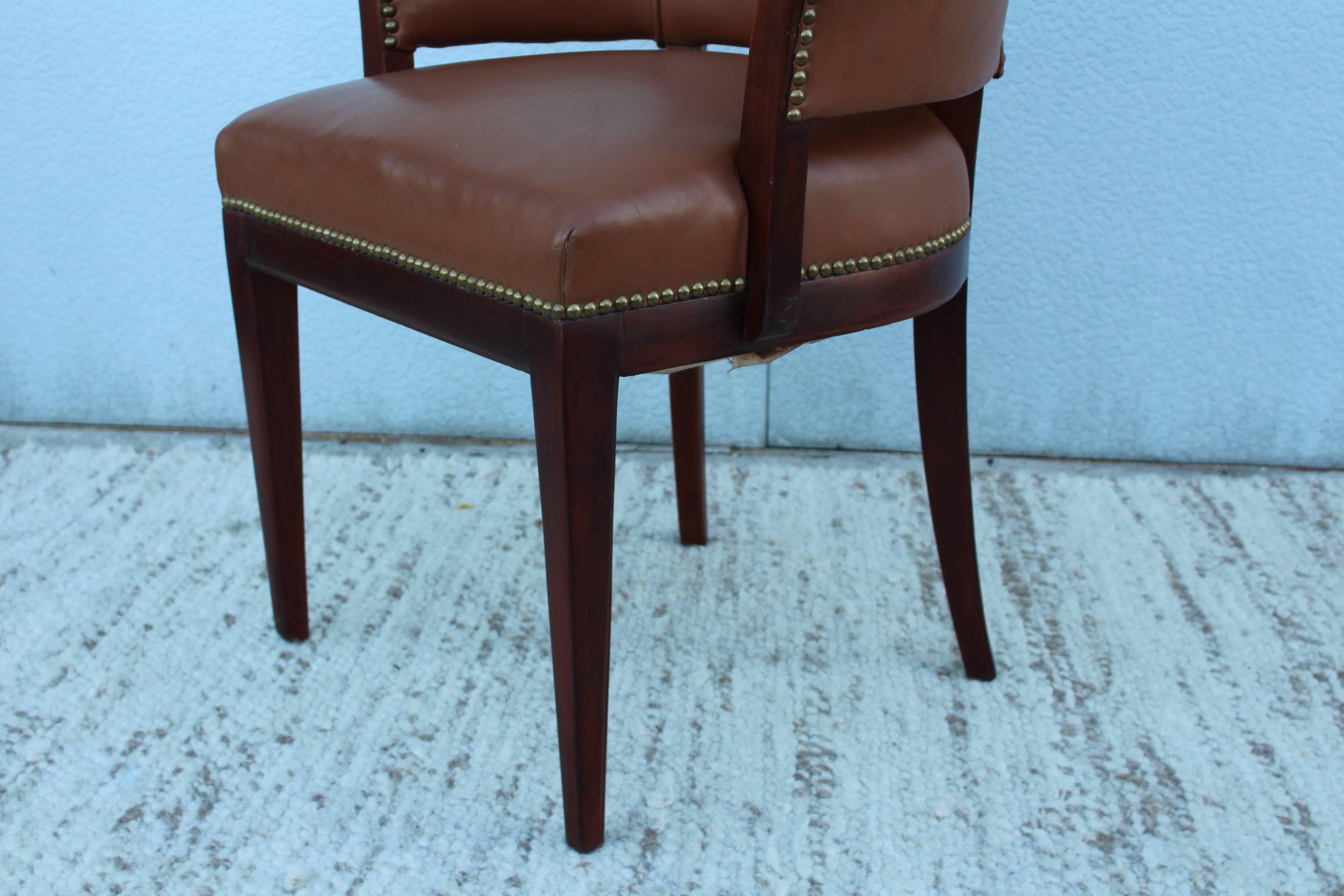 20th Century 1960s Walnut and Leather Armchair