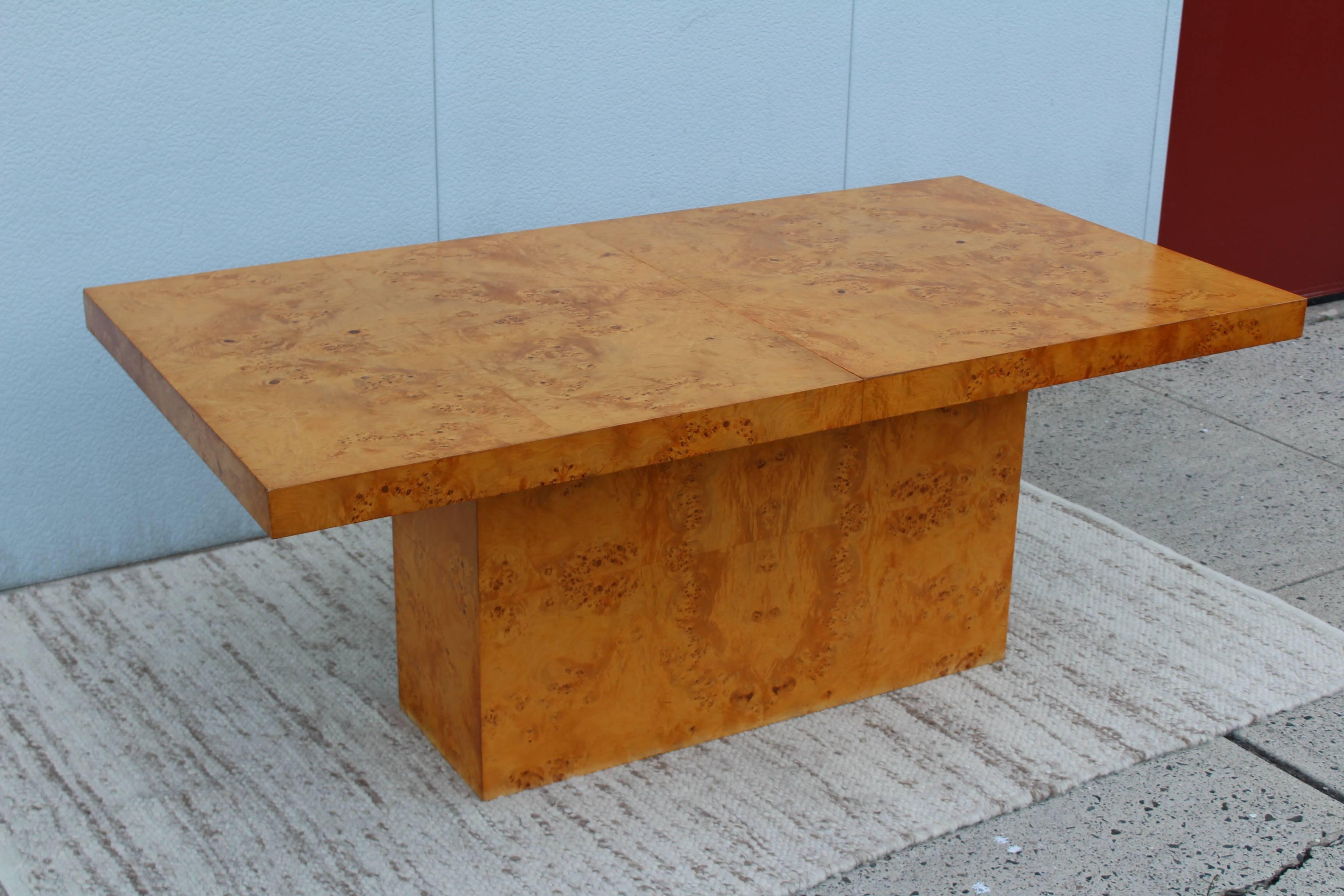 Milo Baughman Burl Wood Dining Table 1