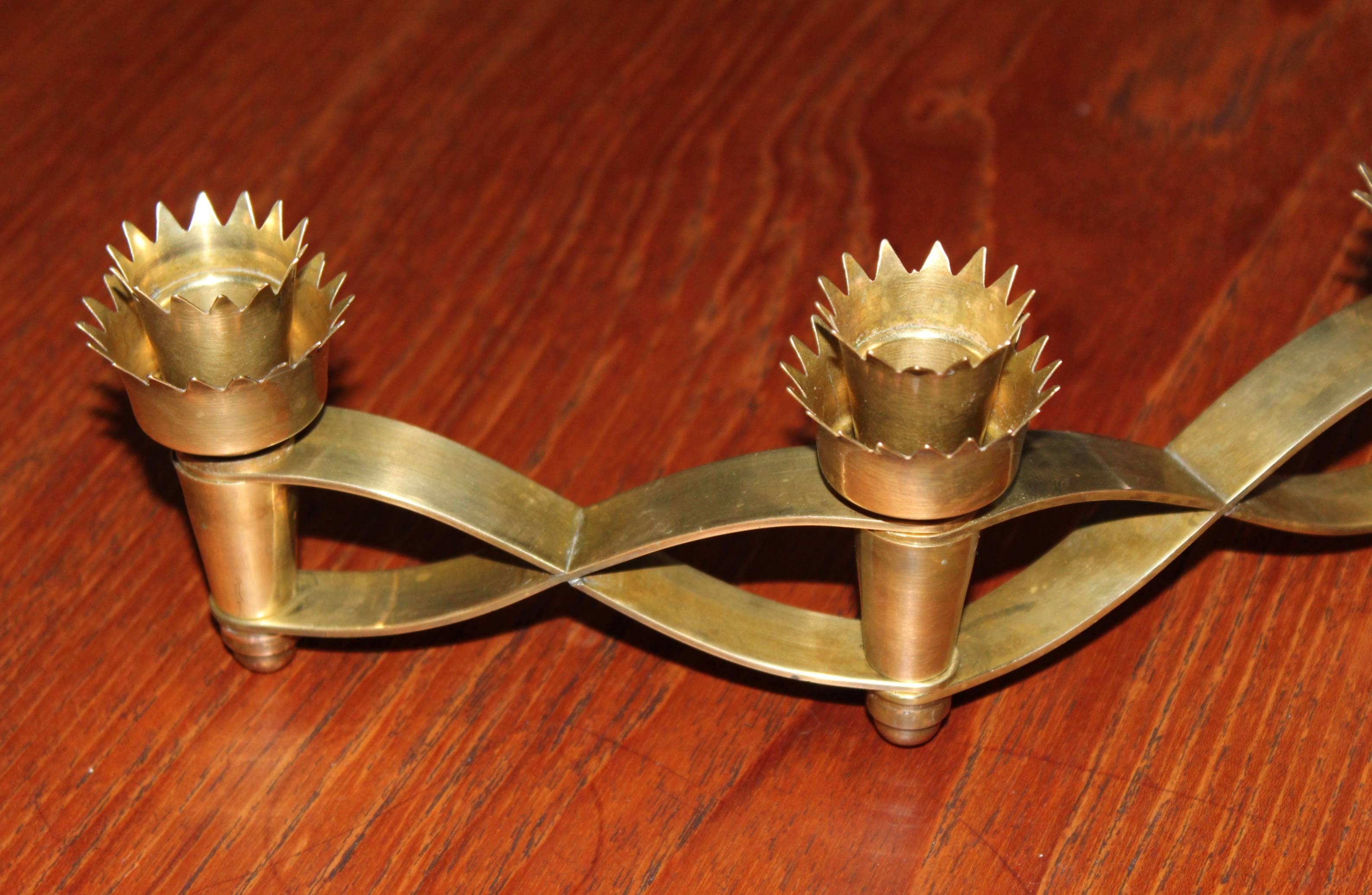 Mid-Century Modern Pietro Chiesa for Fontana Arte Brass Candleholder