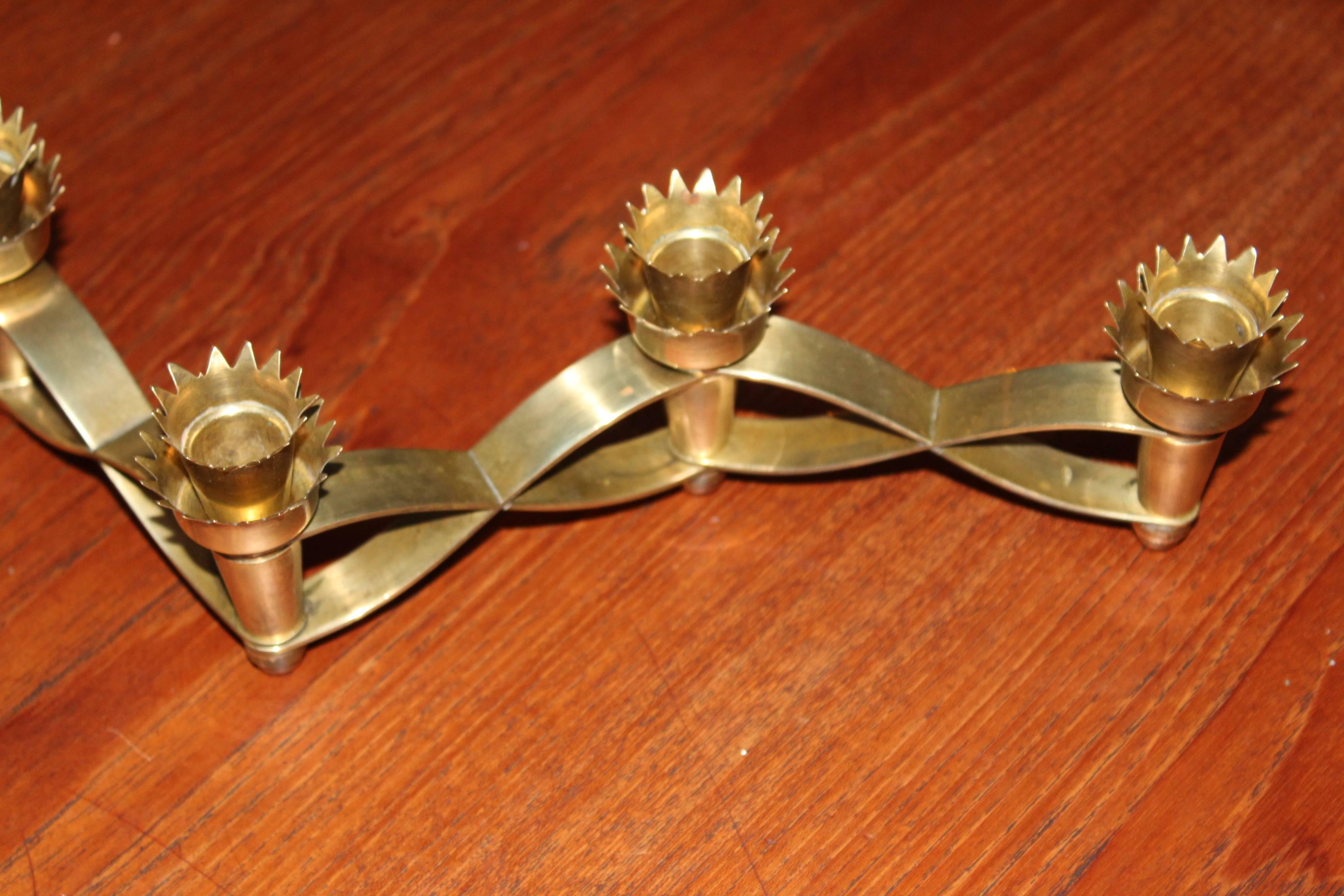 Pietro Chiesa for Fontana Arte Brass Candleholder In Good Condition In New York, NY