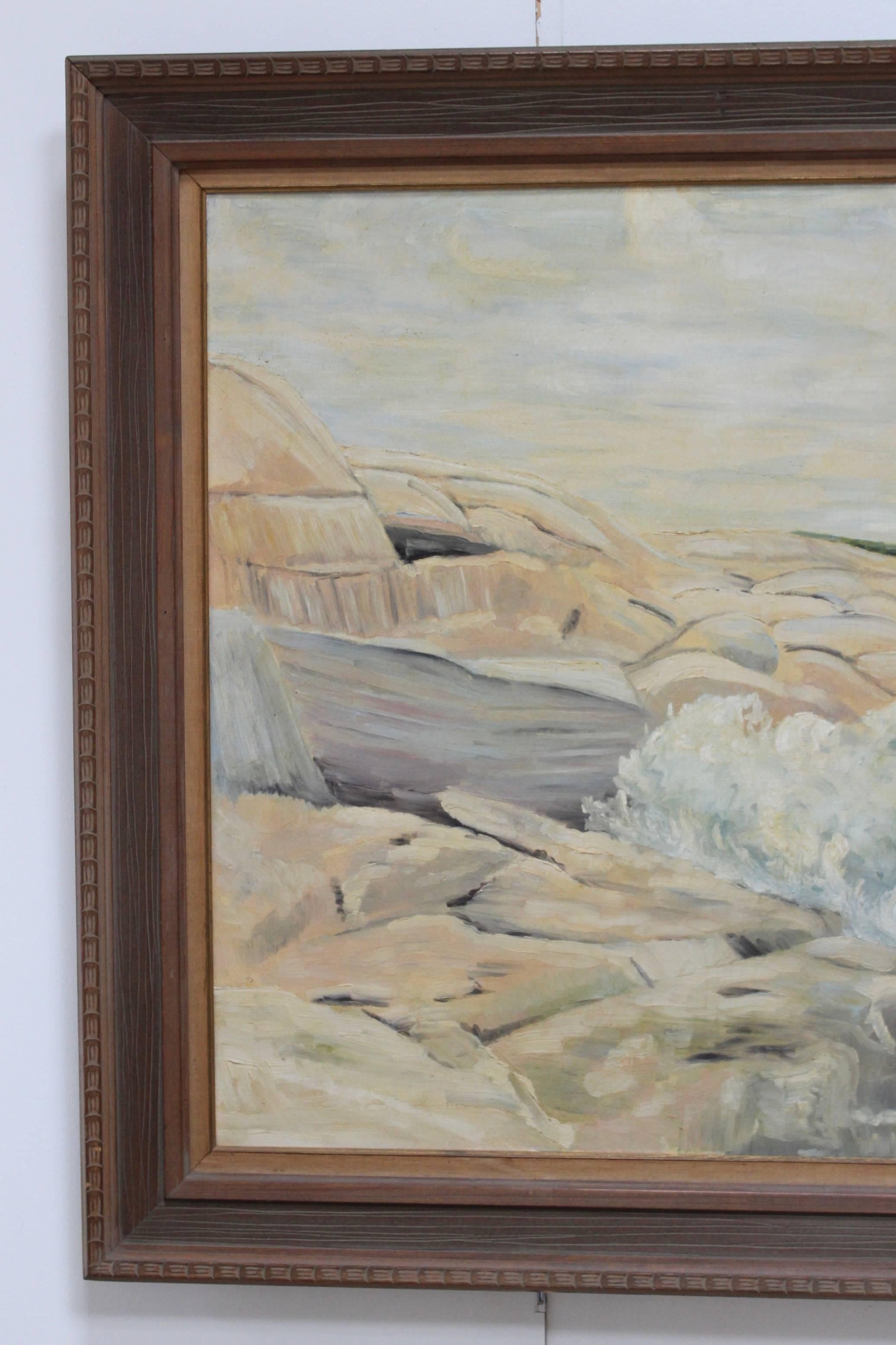 20th Century 1950s Swedish Seascape Painting For Sale