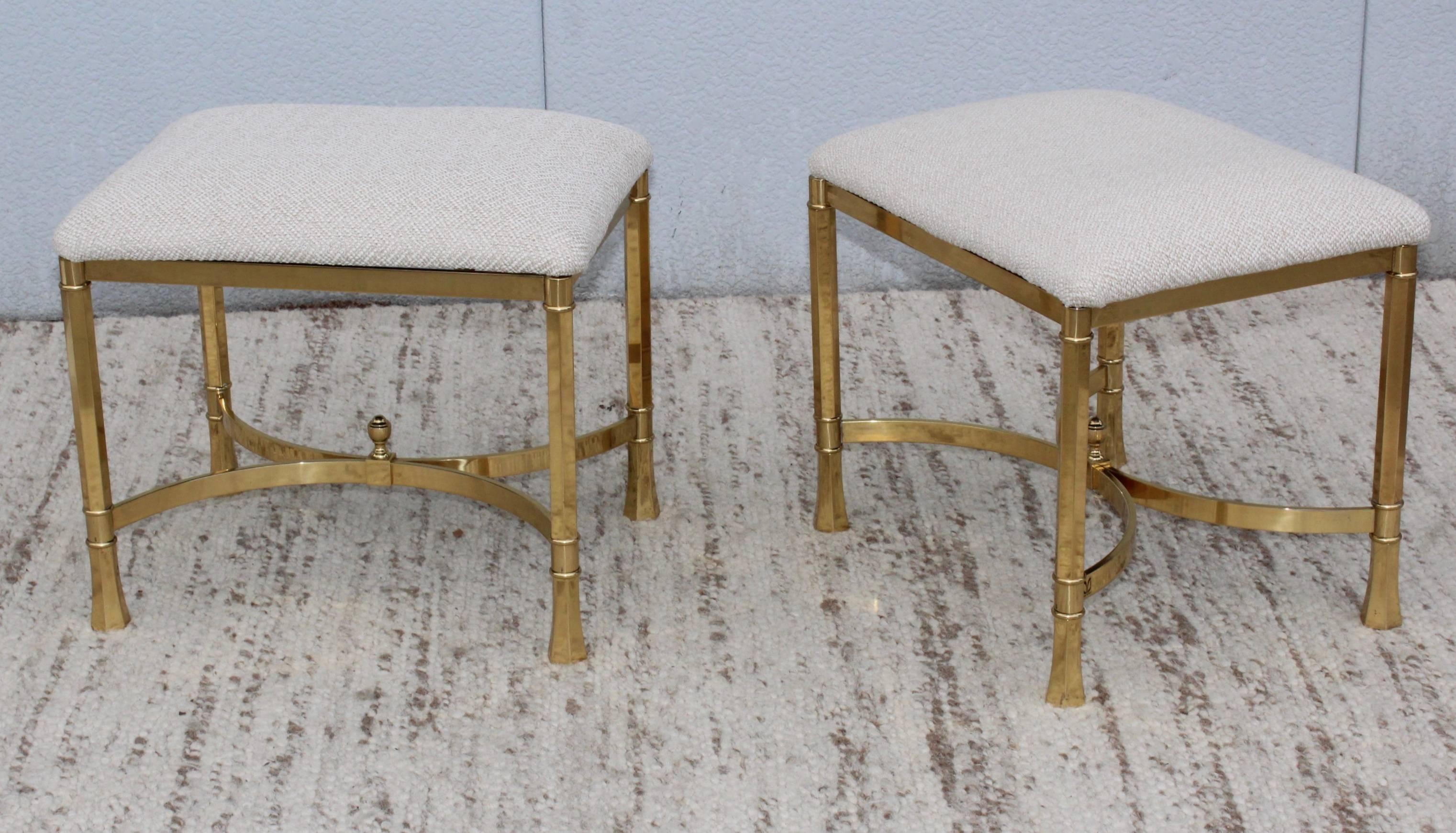 1970s Modern Italian Brass Ottomans In Good Condition For Sale In New York, NY