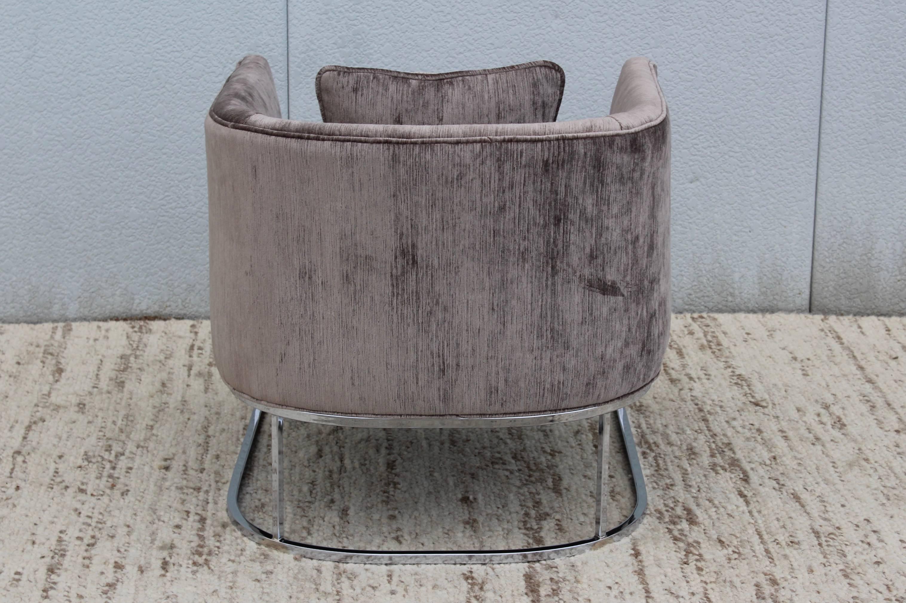 Milo Baughman Chrome Lounge Chair In Good Condition In New York, NY