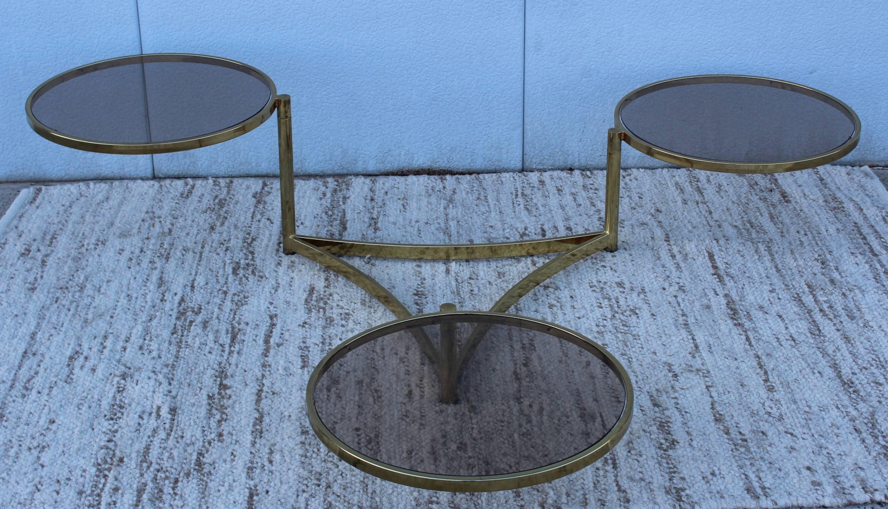 Mid-Century Modern 1970s Italian Swivel Coffee Table