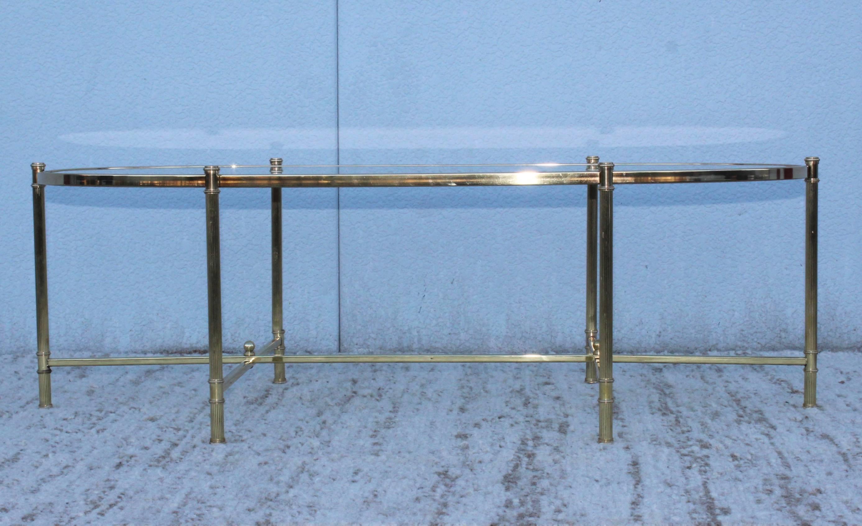 Mid-Century Modern Italian Brass Coffee Table In Good Condition In New York, NY