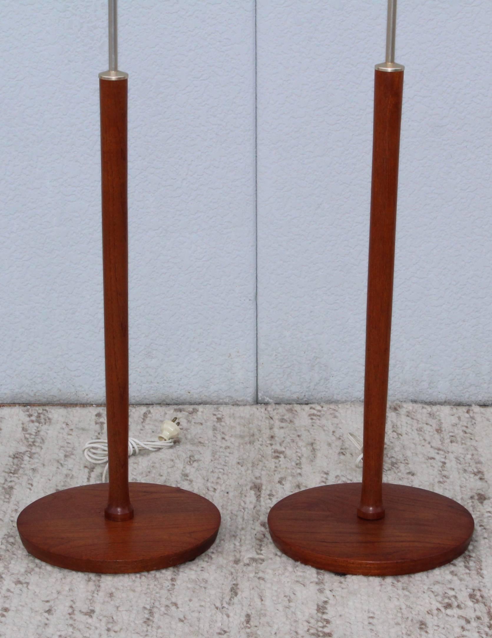 1960's Danish Teak Floor Lamps In Good Condition In New York, NY