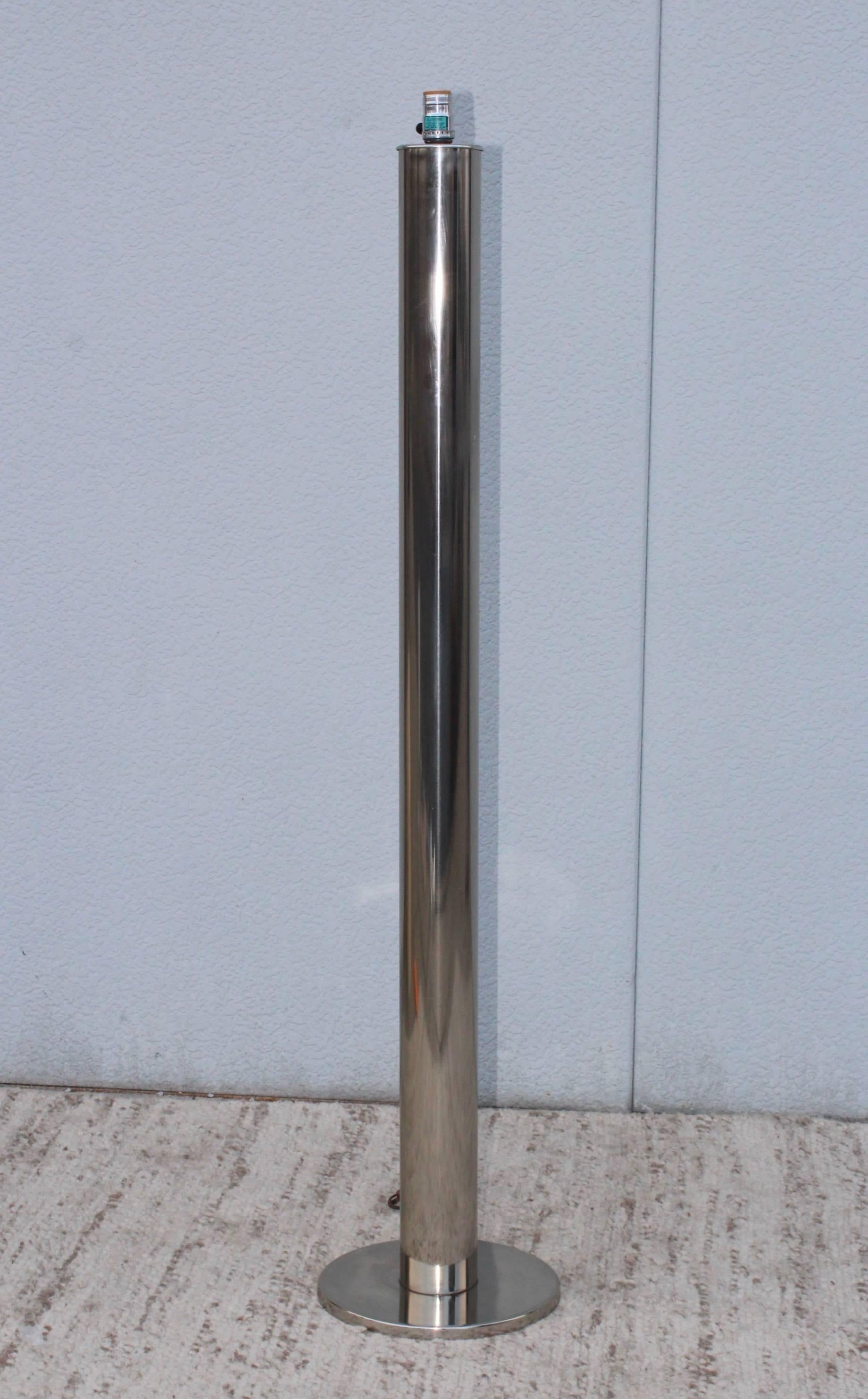20th Century 1970s Chrome and Glass Floor Lamp by Laurel