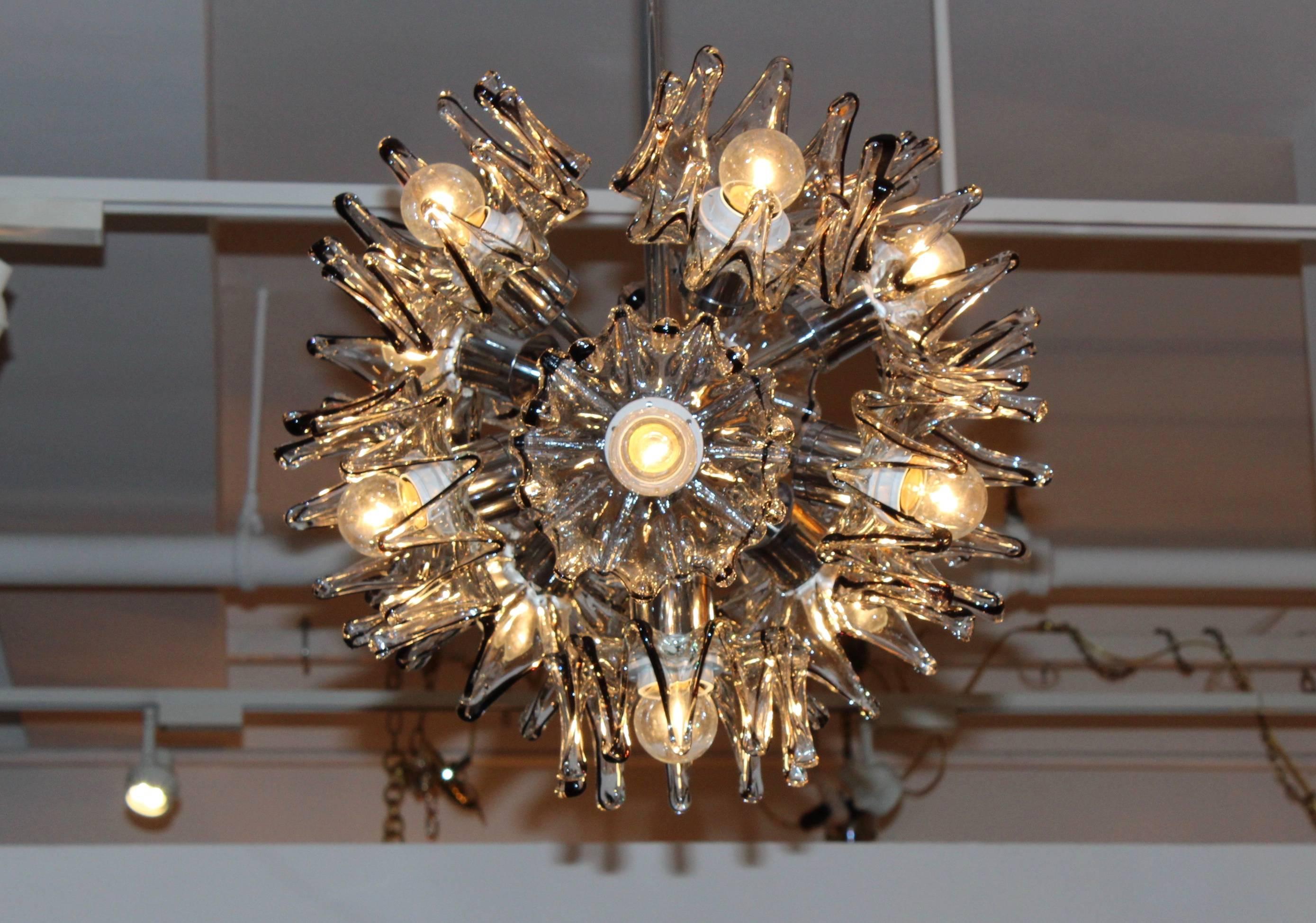 Mid-Century Modern 1970s Mazzega Sputnik Chandelier For Sale