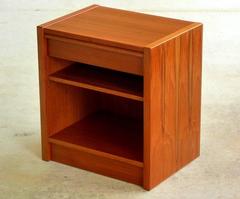 Solid Teak Nightstand by Poul Hundevad for Jesper International
