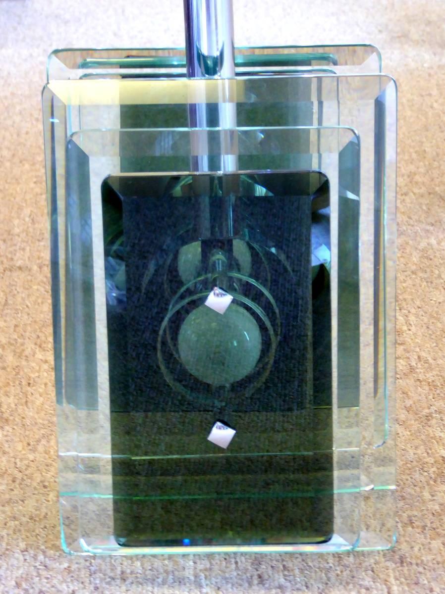 20th Century Fontana Arte Style Smoked Glass Chandelier For Sale