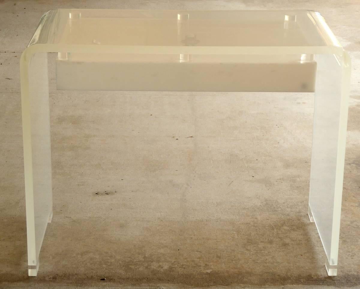 Lucite Waterfall Desk or Vanity In Good Condition For Sale In Palm Beach Gardens, FL