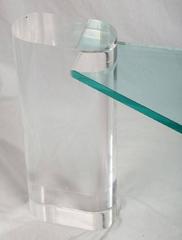 Rare Triangular Lucite Cocktail Table by Karl Springer