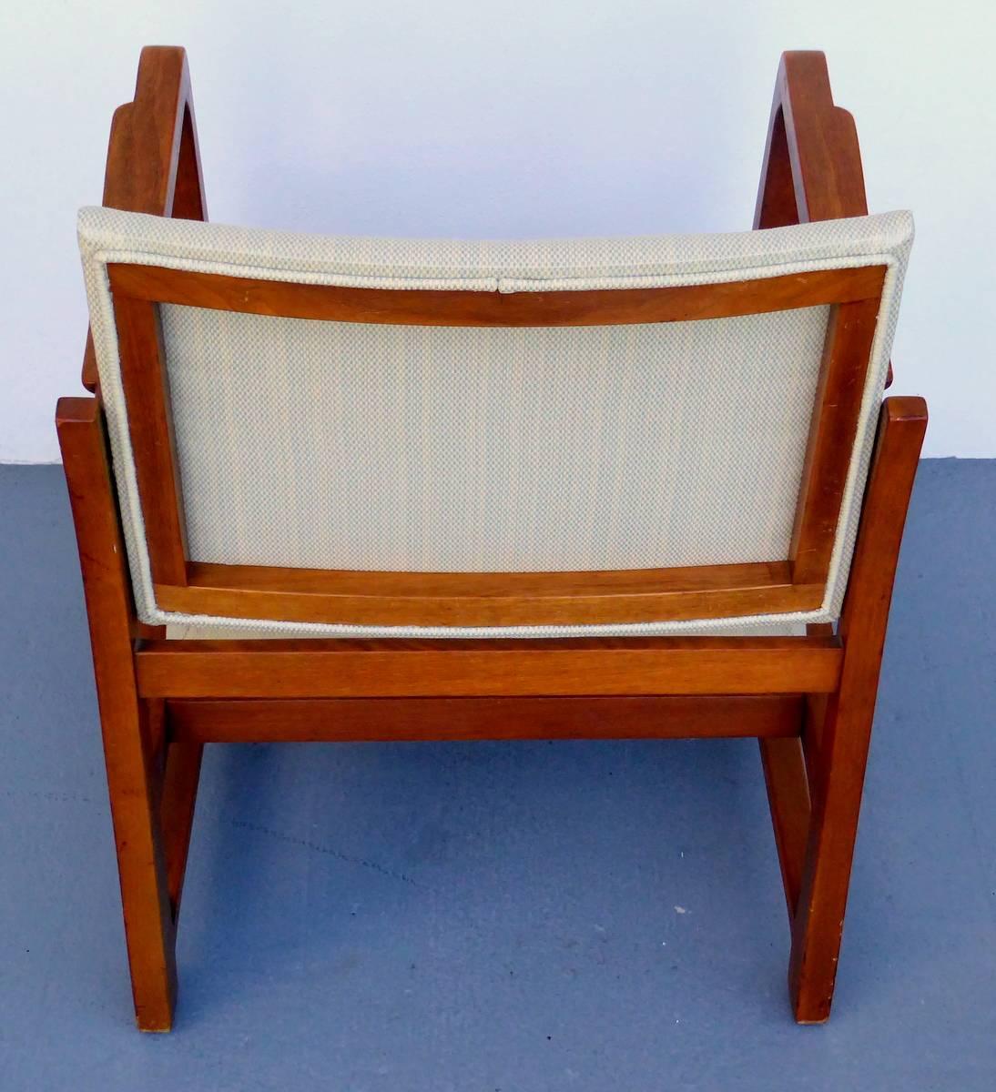 Upholstery Walnut Tilt Armchair by Edward Wormley for Dunbar For Sale