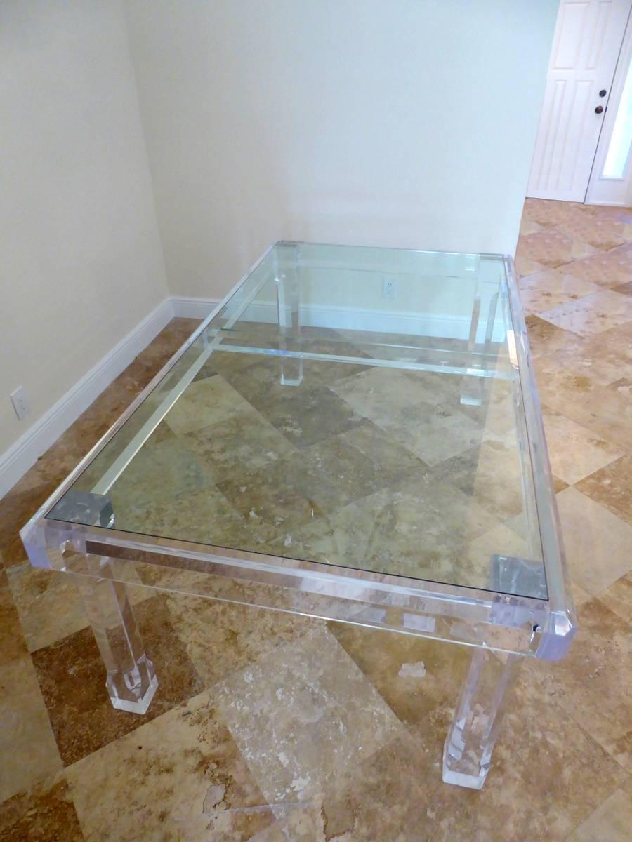 Mid-Century Modern Massive Lucite Dining Table For Sale