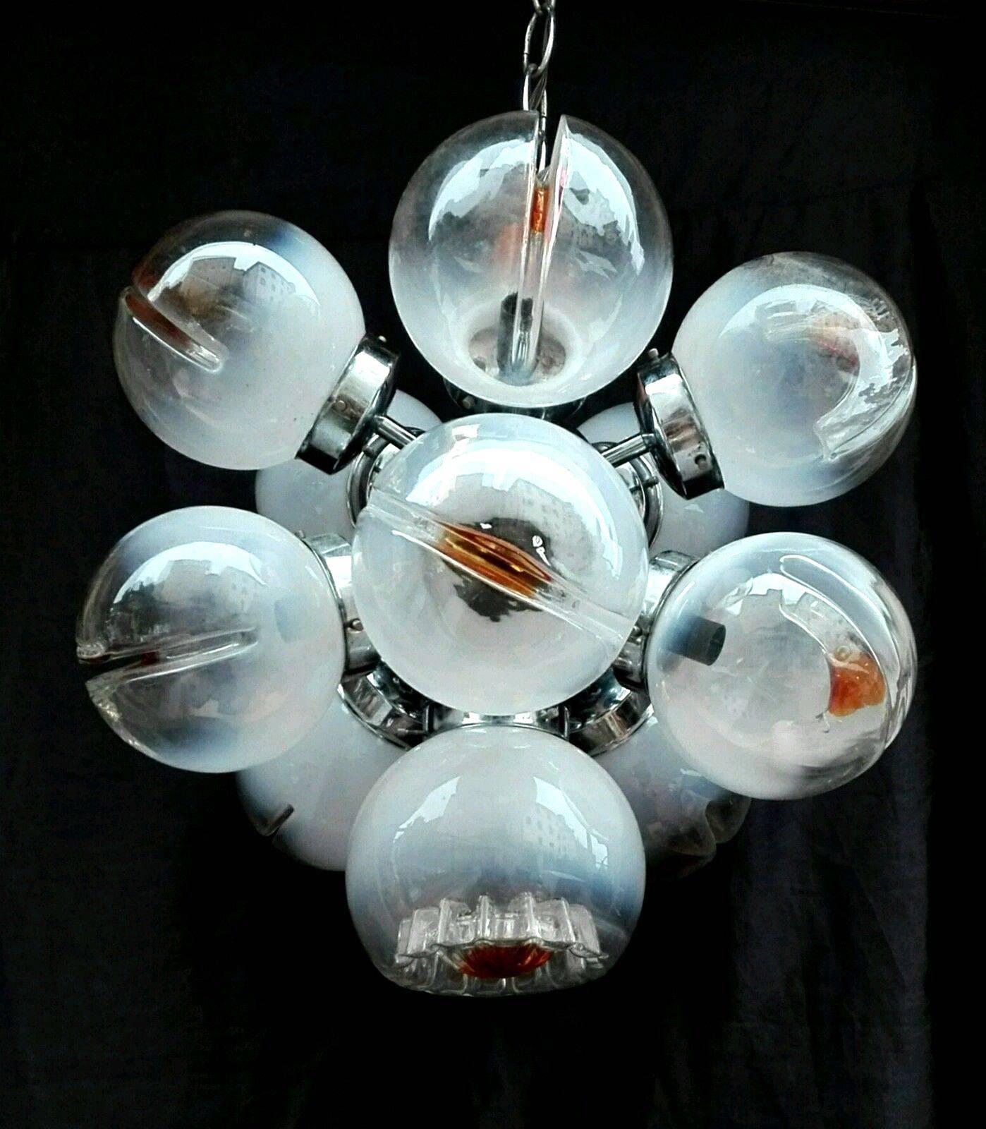 Mid-Century Modern Art Glass Globe Sputnik Chandelier by Mazzega