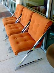 Chrome and Velvet Z-Chairs by Milo Baughman for DIA