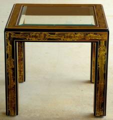 Rare Acid Etched Brass End Table by Bernhard Rohne