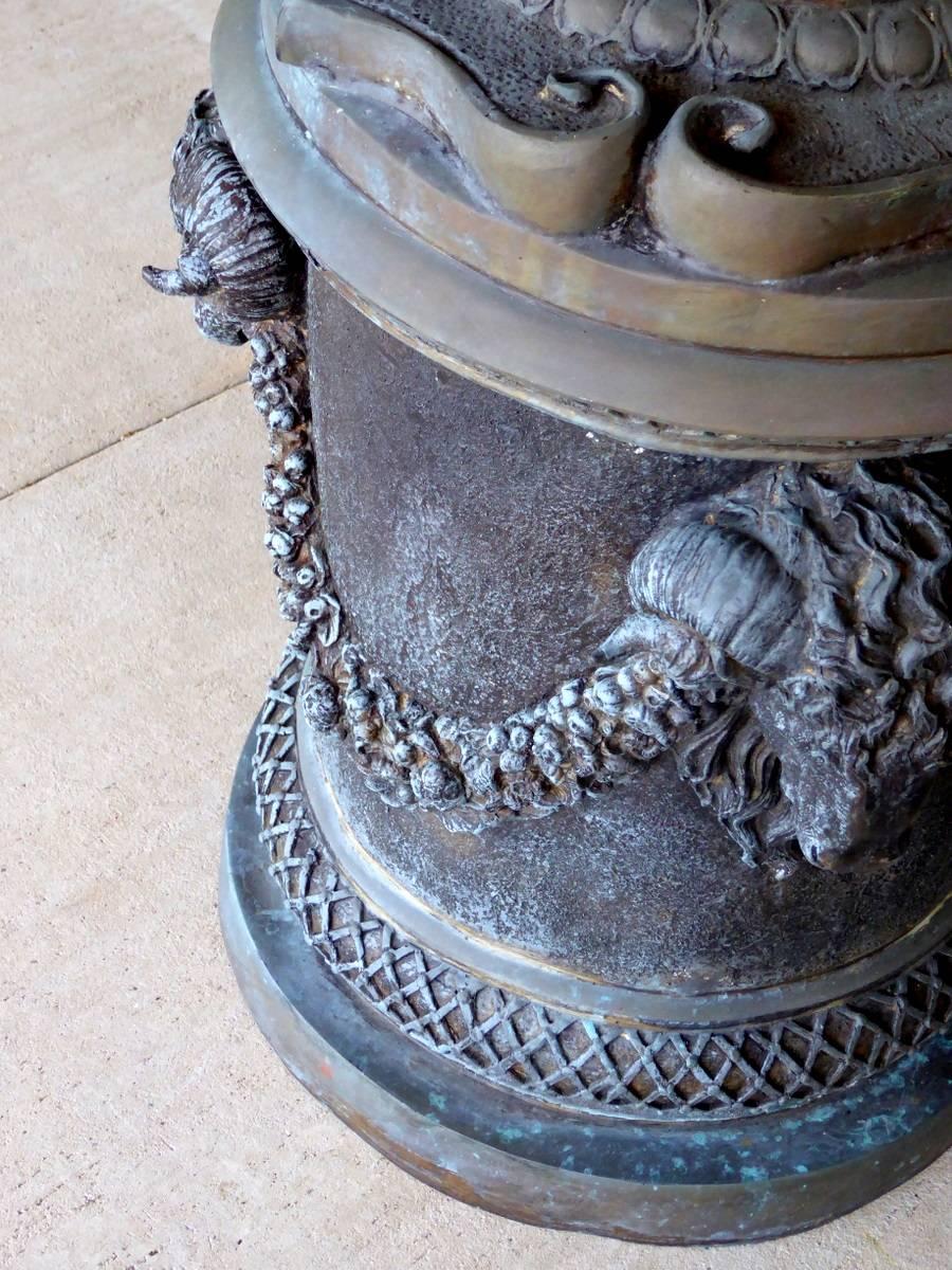 Neoclassical Monumental Bronze Garden Urn, Planter, or Jadiniere For Sale