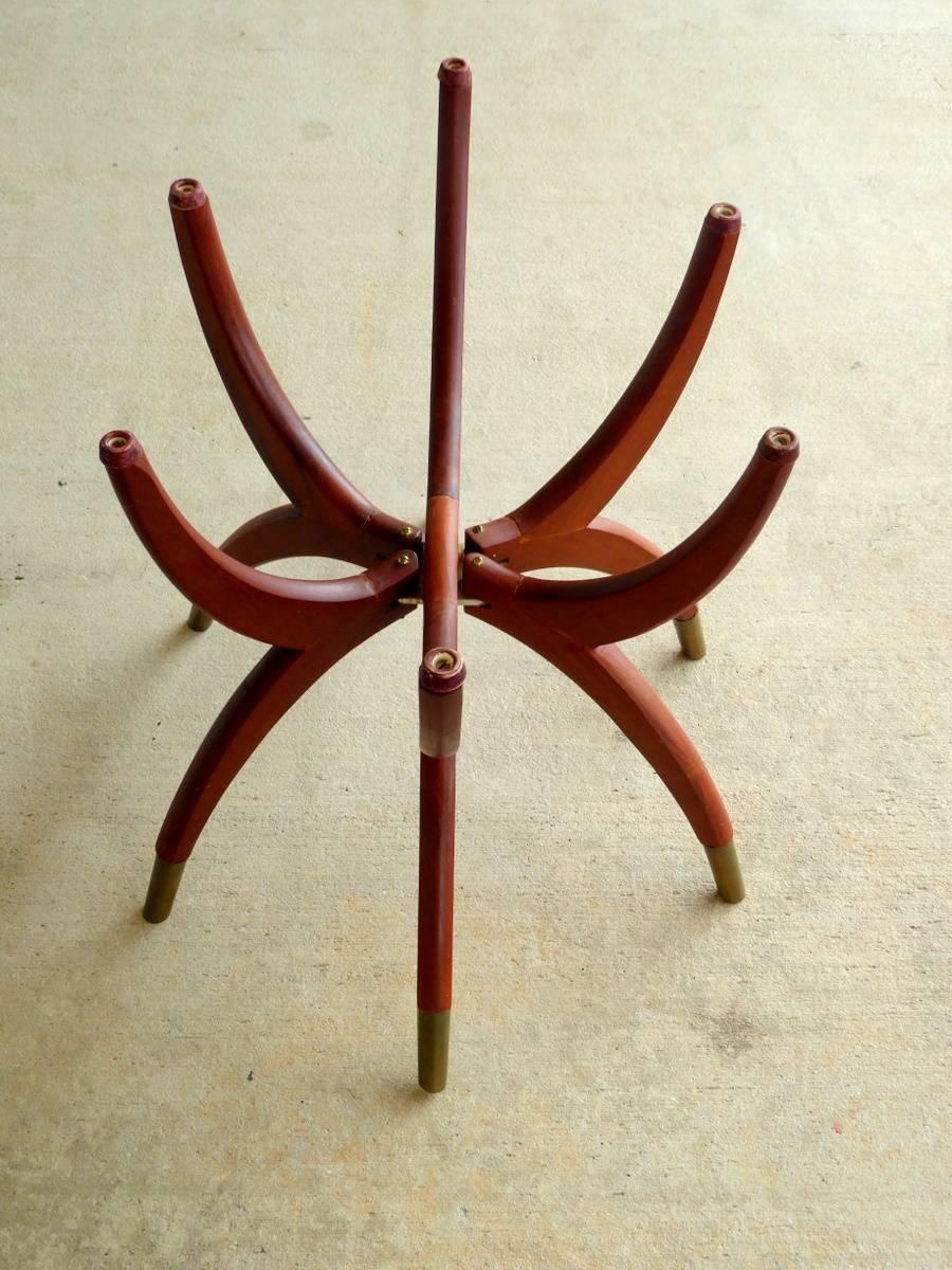 20th Century Spider Leg Table with Brass Tray Top For Sale