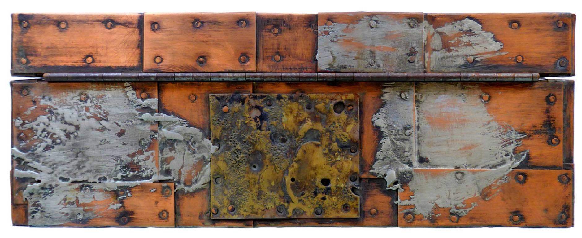 Mid-Century Modern Patchwork Metal Box by Paul Evans