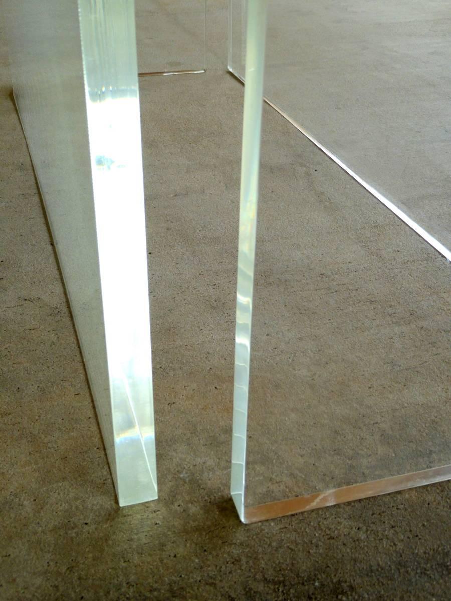 20th Century Lucite Slab Dining Table Base For Sale