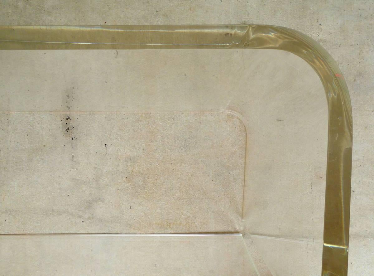 Lucite Slab Dining Table Base For Sale 1
