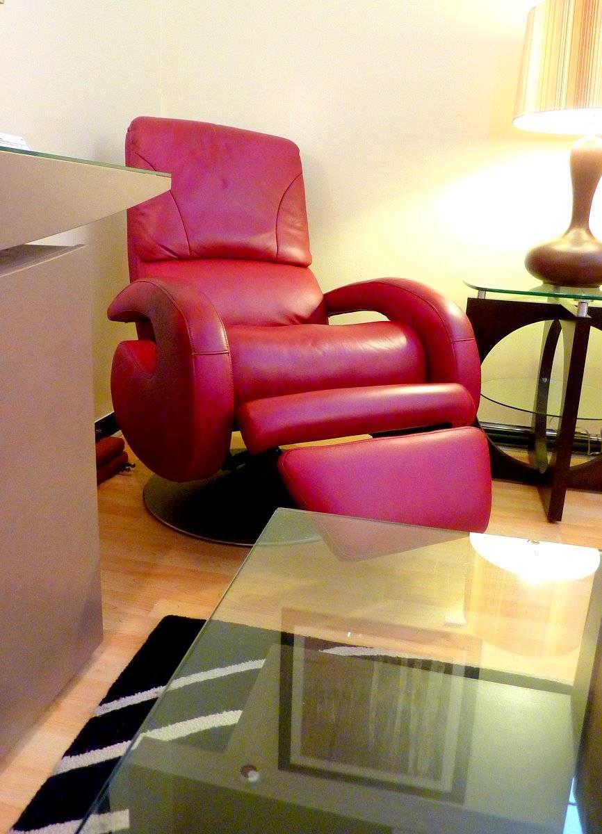 lane red leather recliner