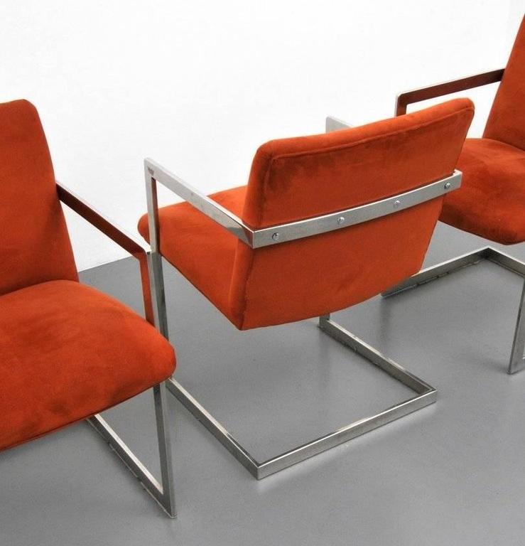 Mid-Century Modern Set of Four Armchairs by Milo Baughman for Thayer Coggin For Sale