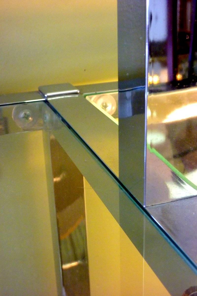 chrome glass etagere