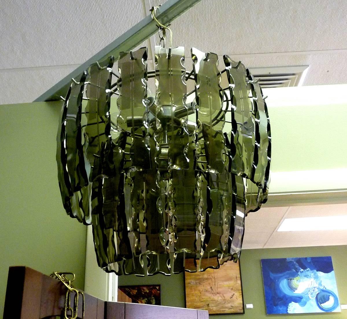smoke glass chandelier