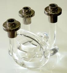 Lucite Pretzel Candelabra by Dorothy Thorpe