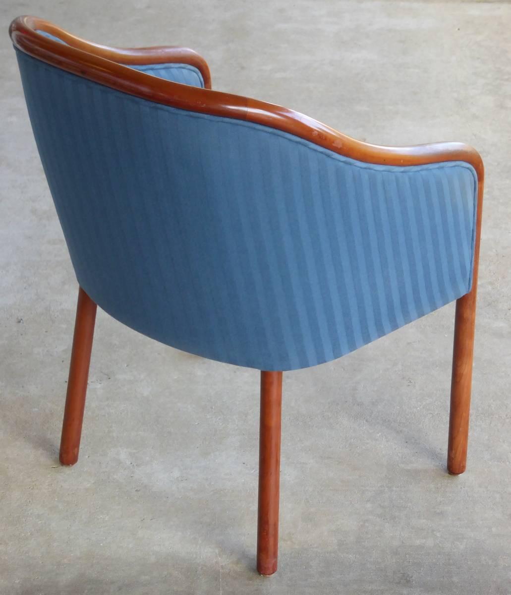 Wool Walnut Banker Chairs by Ward Bennett for Brickel For Sale