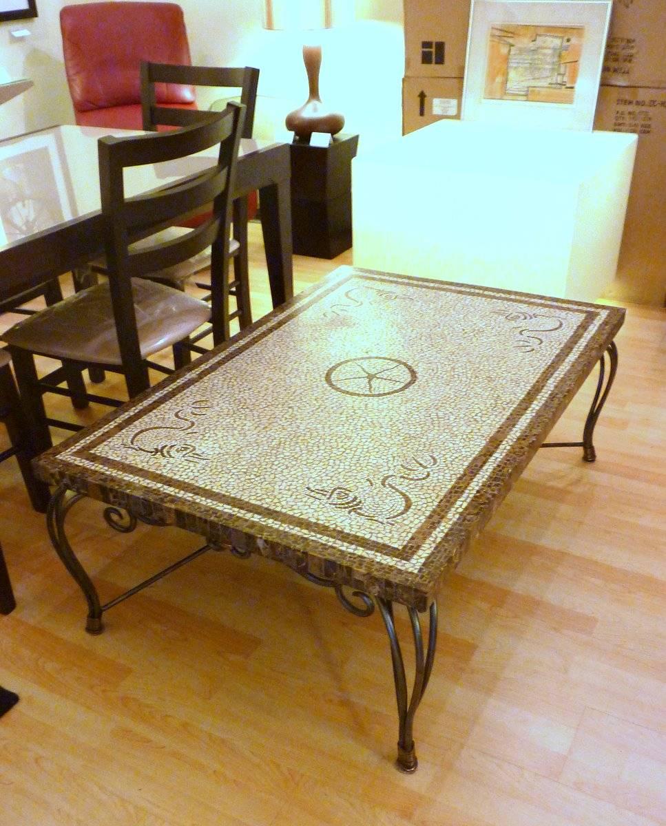 Stone Mosaic Cocktail Table by Maitland-Smith In Good Condition For Sale In Palm Beach Gardens, FL