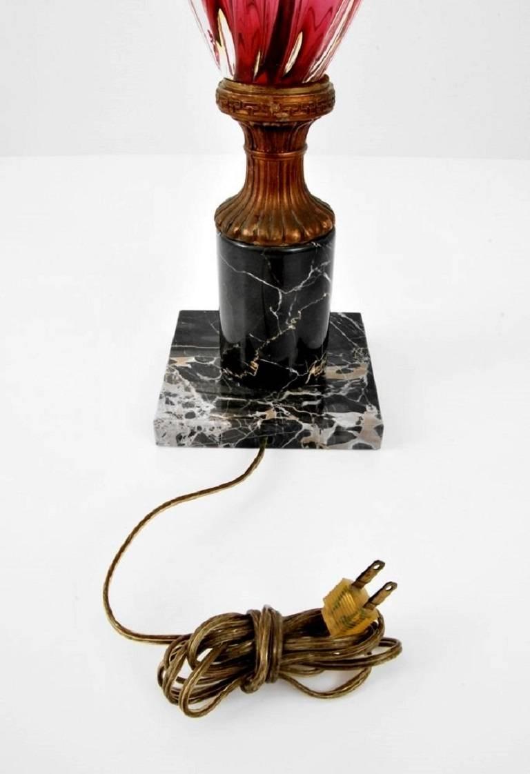 Brass Art Glass Lamp by Seguso For Sale