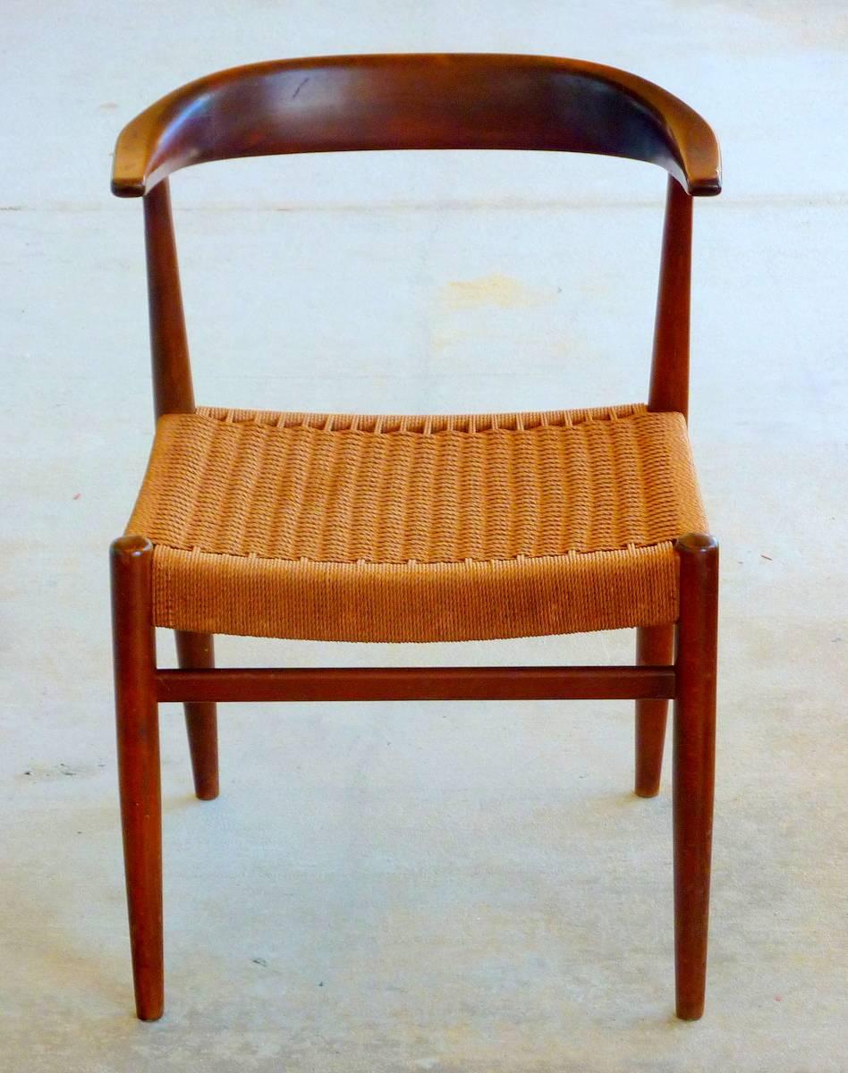 Woven Hans Wegner Style Armchair by DUX For Sale