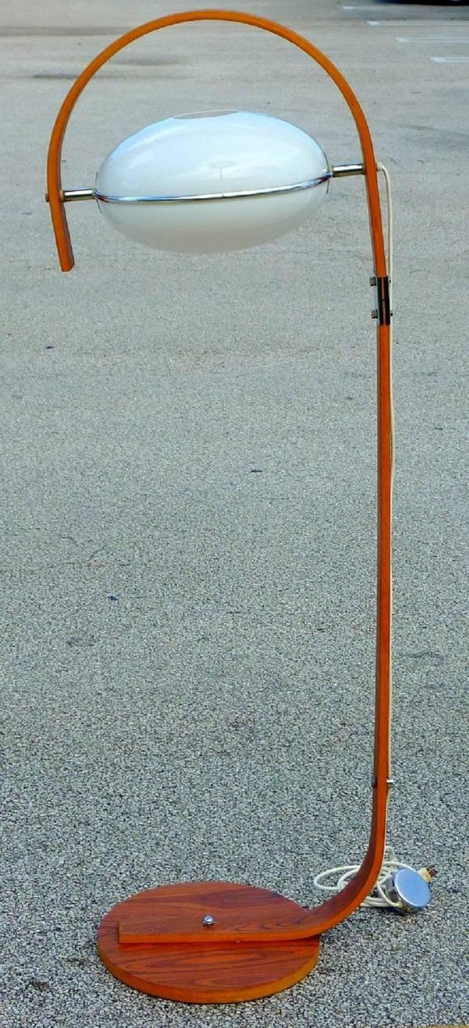Molded Plywood and Lucite Floor Lamp For Sale at 1stdibs