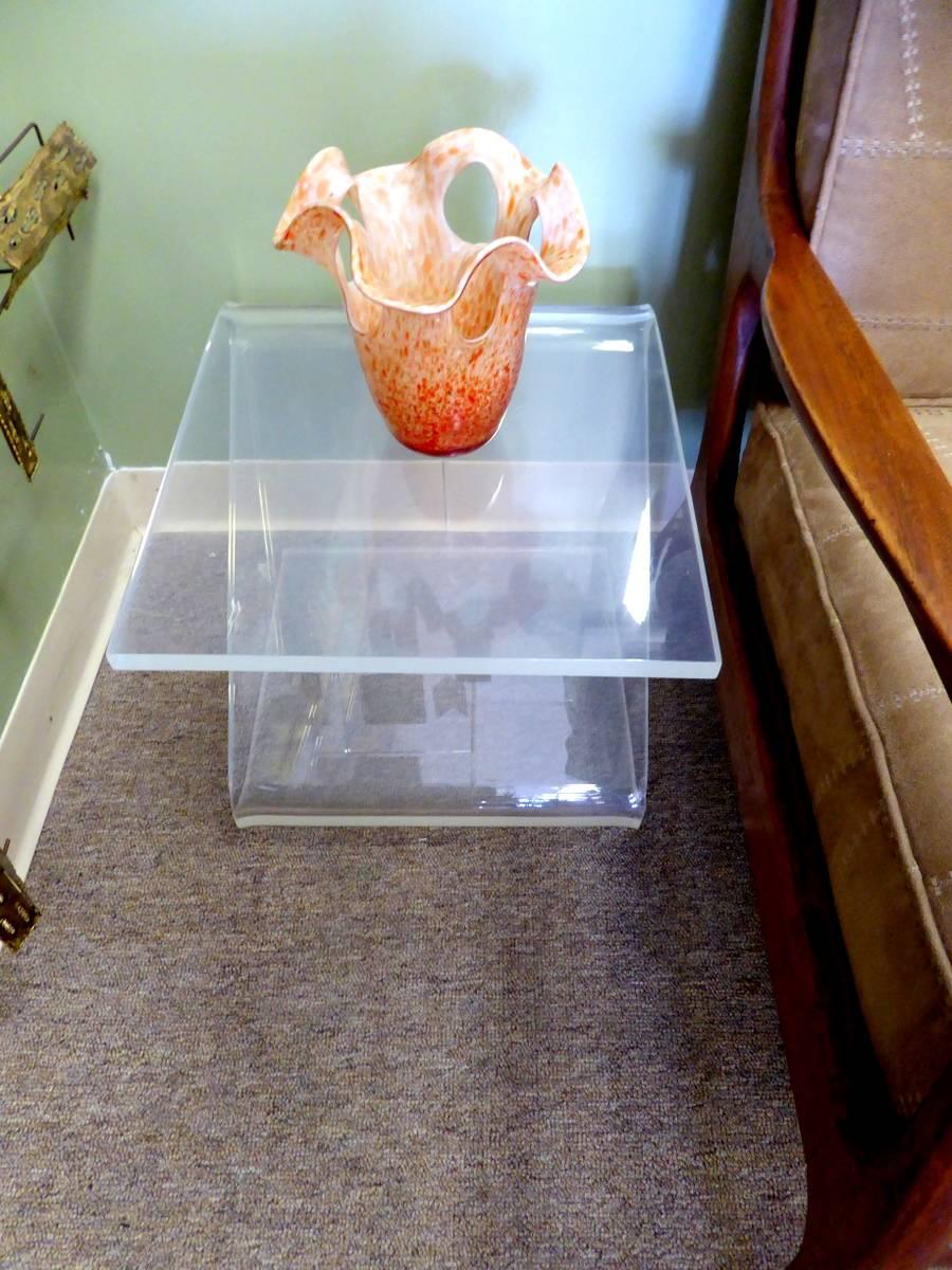 Mid-Century Modern Lucite Z Occasional Table by John Mascheroni
